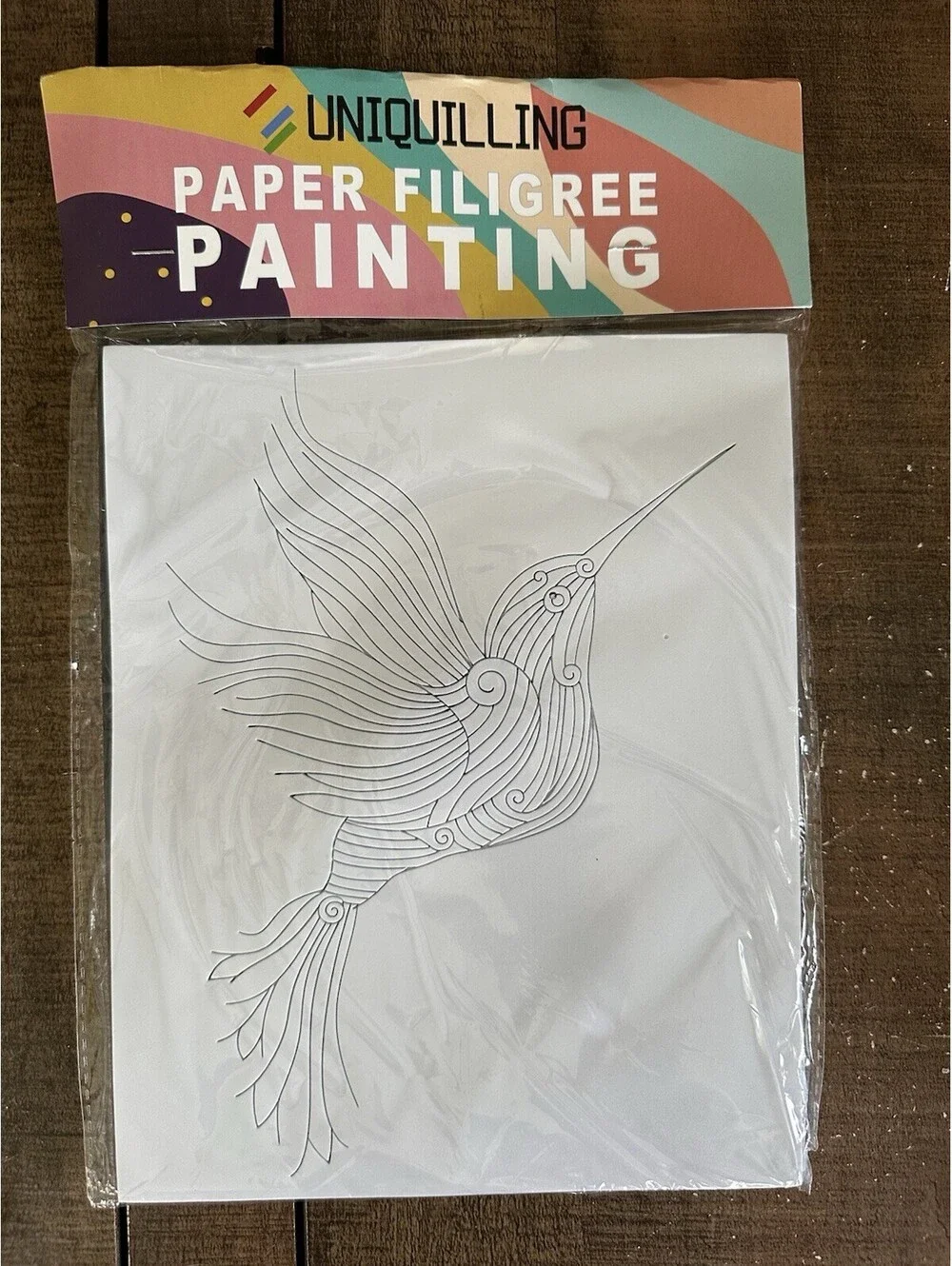 Uniquilling Hummingbird Paper Quilling Filigree Painting Kit Tools 8x10